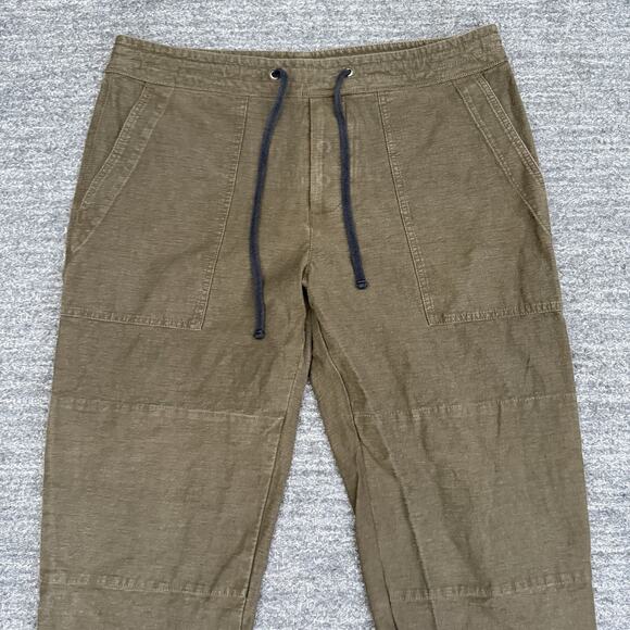 James Perse Pants Men 3 Large Green Cotton Pull On Joggers Utility Pockets Army - Picture 8 of 12
